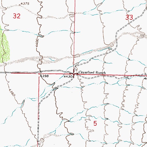 Topographic Map of Crawford Ranch, NM