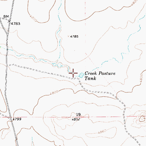 Topographic Map of Creek Pasture Tank, NM