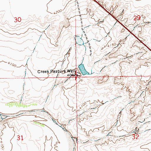 Topographic Map of Creek Pasture Well, NM