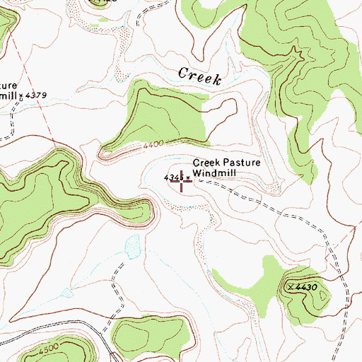 Topographic Map of Creek Pasture Windmill, NM