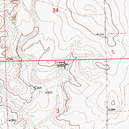 Topographic Map of Creek Well, NM
