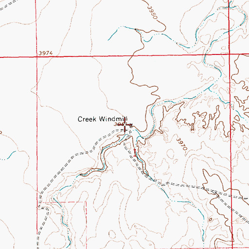 Topographic Map of Creek Windmill, NM
