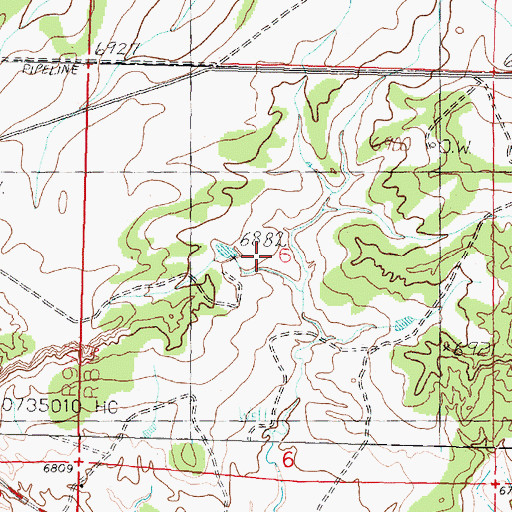 Topographic Map of Cricket Dam, NM
