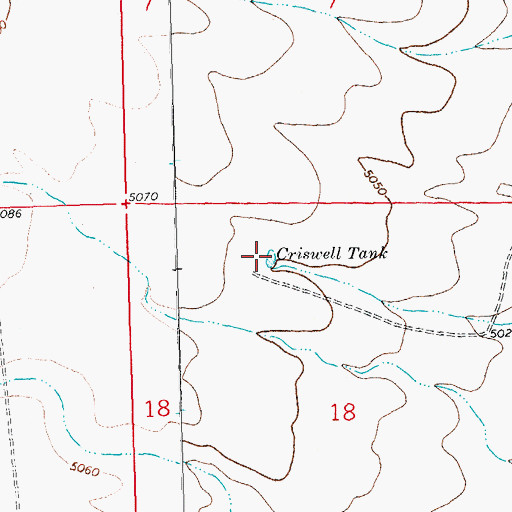 Topographic Map of Criswell Tank, NM