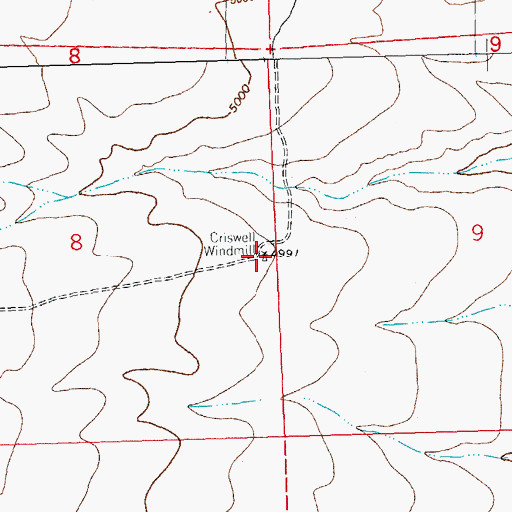 Topographic Map of Criswell Windmill, NM