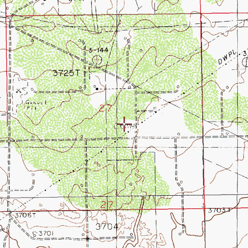 Topographic Map of Crockett Cemetery, NM