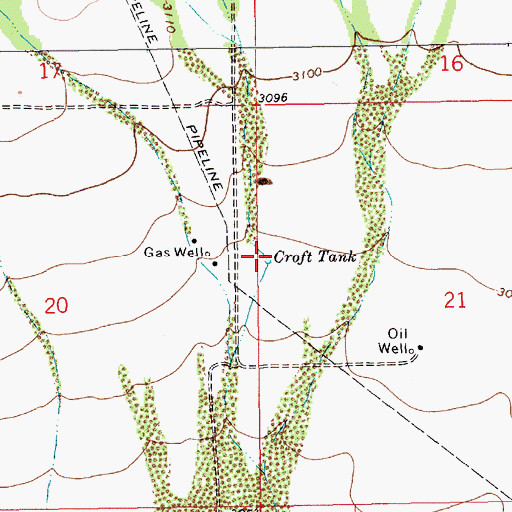 Topographic Map of Croft Tank, NM