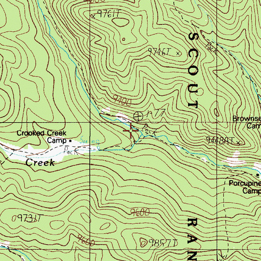 Topographic Map of Crooked Creek, NM