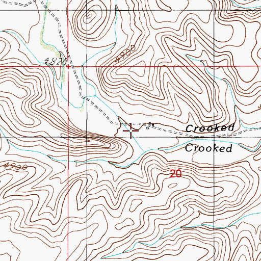 Topographic Map of Crooked Creek Ranch, NM