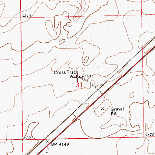 Topographic Map of Cross Track Well, NM