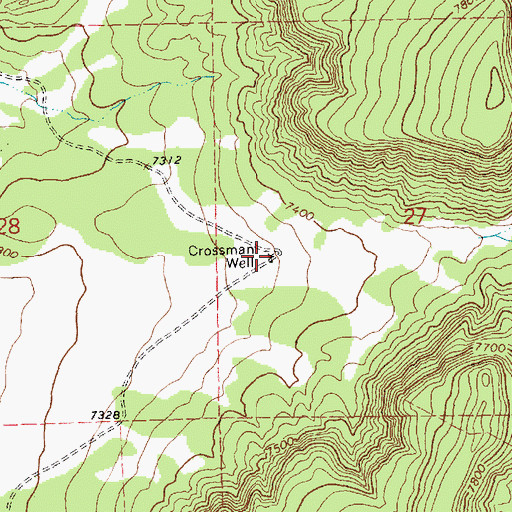 Topographic Map of Crossman Well, NM