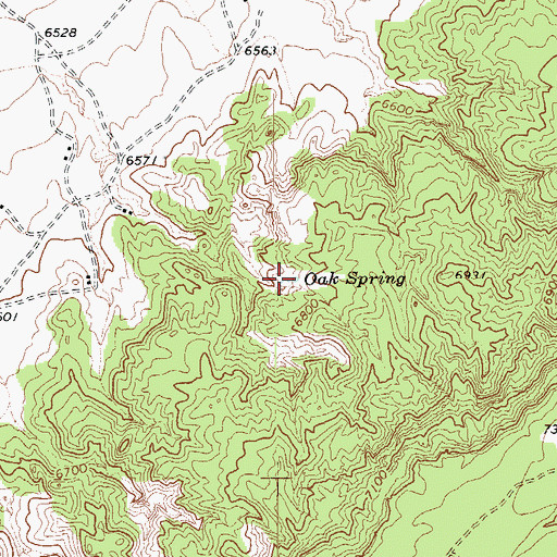 Topographic Map of Oak Spring, AZ