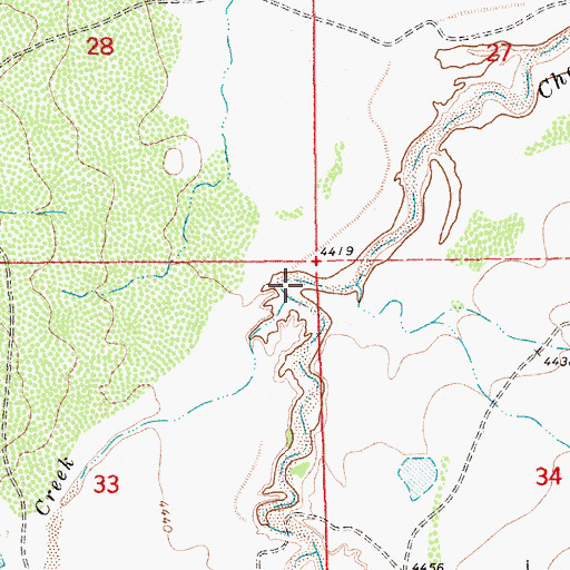 Topographic Map of Crow Creek, NM