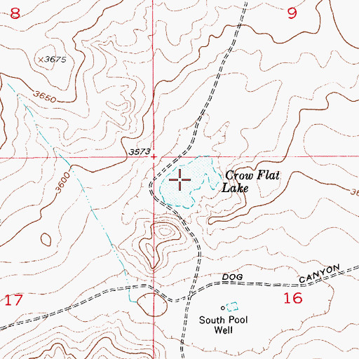 Topographic Map of Crow Flat Lake, NM
