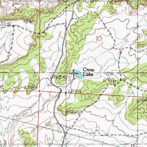 Topographic Map of Crow Lake, NM
