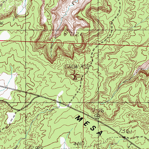 Topographic Map of Crow Mesa, NM