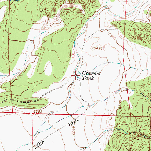 Topographic Map of Crowder Tank, NM