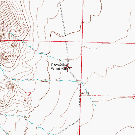 Topographic Map of Crowville Windmill, NM