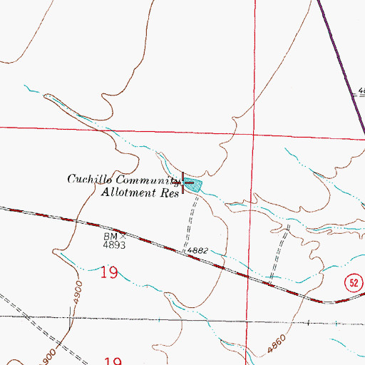 Topographic Map of Cuchillo Community Allotment Reservoir, NM