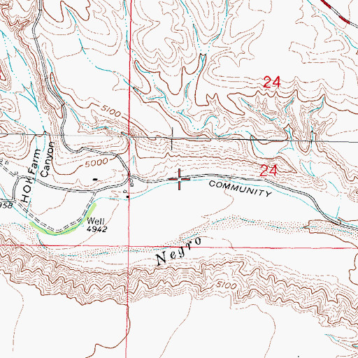 Topographic Map of Cuchillo Community Ditch, NM