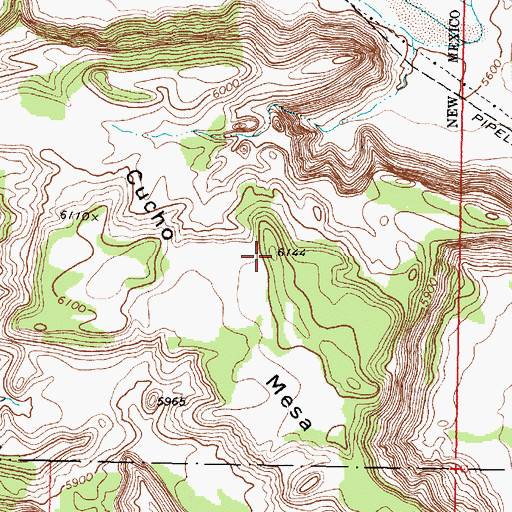 Topographic Map of Cucho Mesa, NM
