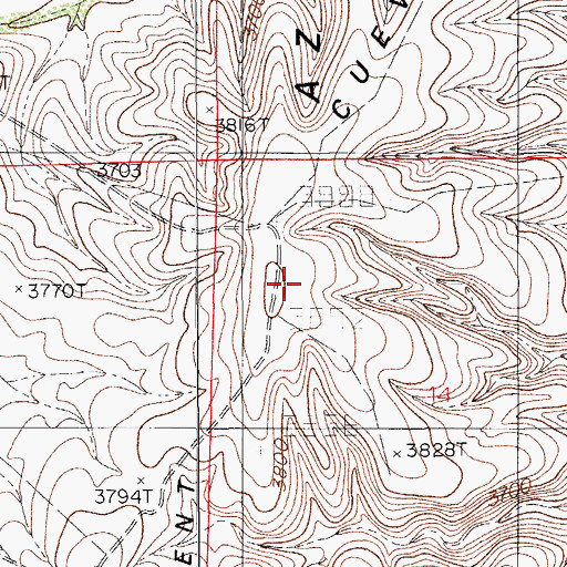 Topographic Map of Cueva Escarpment, NM