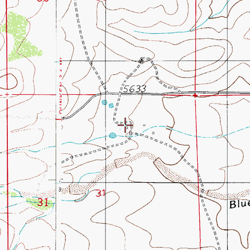Topographic Map of Cuevo Ranch, NM