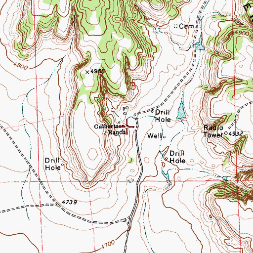 Topographic Map of Culbertson Ranch, NM