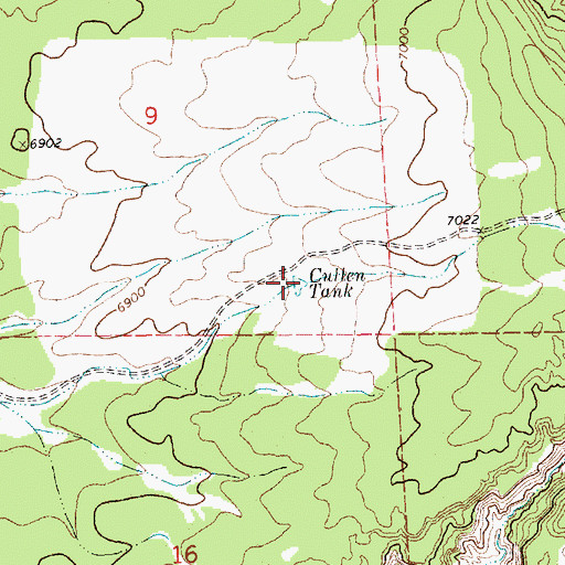 Topographic Map of Cullen Tank, NM