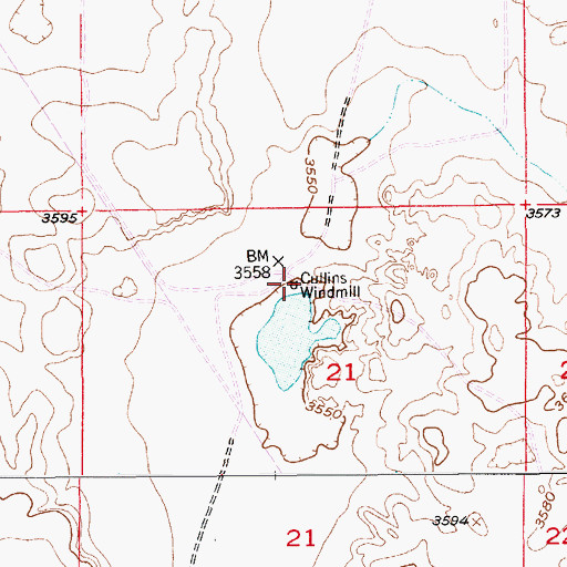 Topographic Map of Cullins Windmill, NM