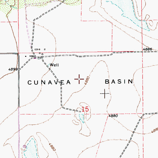 Topographic Map of Cunavea Basin, NM
