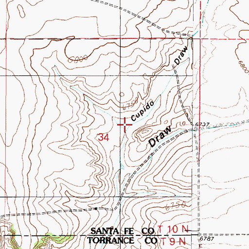 Topographic Map of Cupido Draw, NM