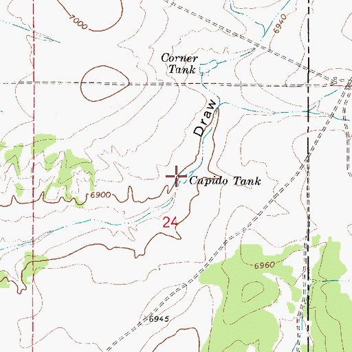 Topographic Map of Cupido Tank, NM