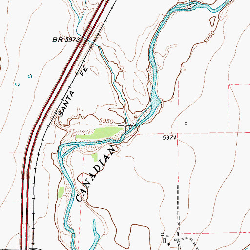 Topographic Map of Curtis Creek, NM