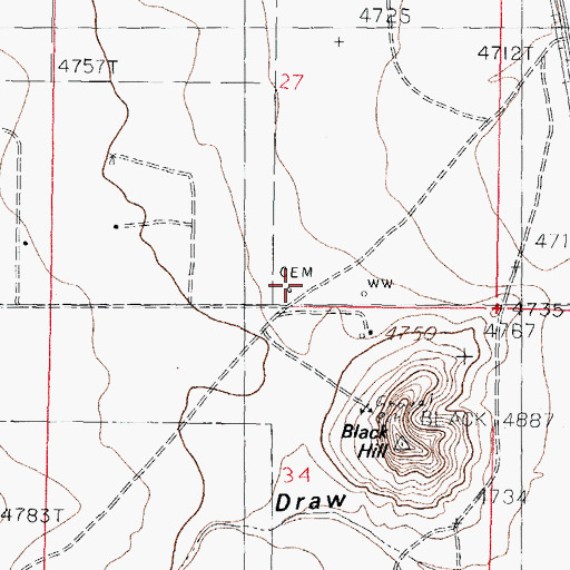 Topographic Map of Cutter Cemetery, NM