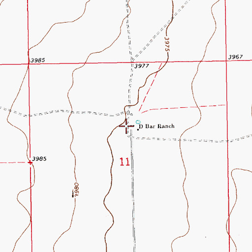 Topographic Map of D Bar Ranch, NM