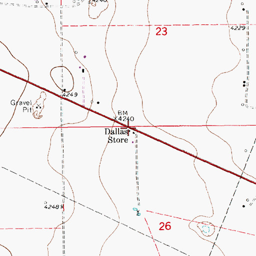 Topographic Map of Dallas Store, NM