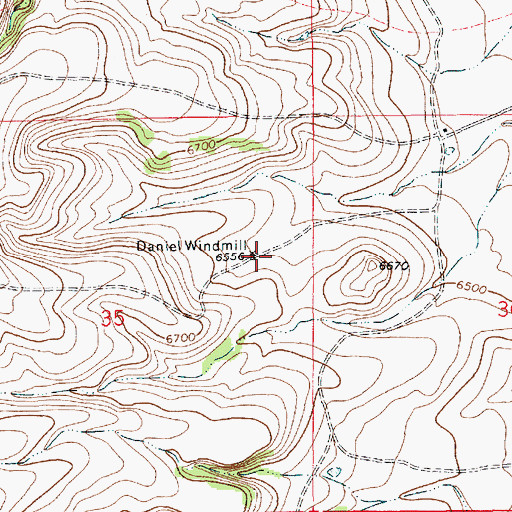Topographic Map of Daniel Windmill, NM