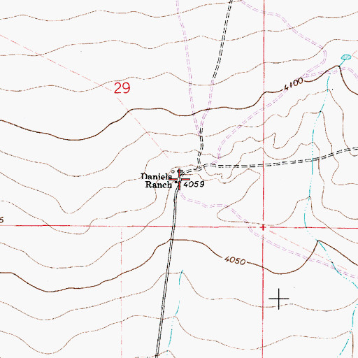 Topographic Map of Daniels Ranch, NM