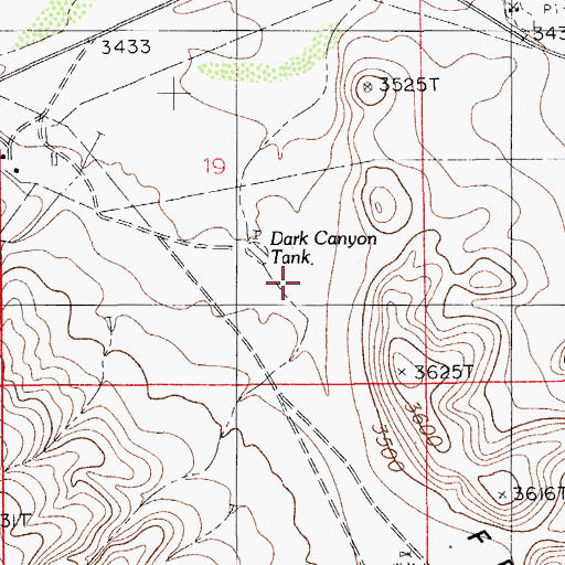 Topographic Map of Dark Canyon Tank, NM