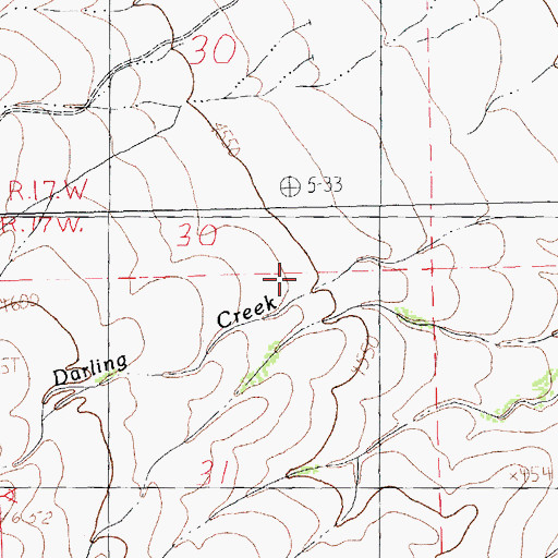 Topographic Map of Darling Creek, NM