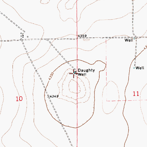 Topographic Map of Daughty Well, NM