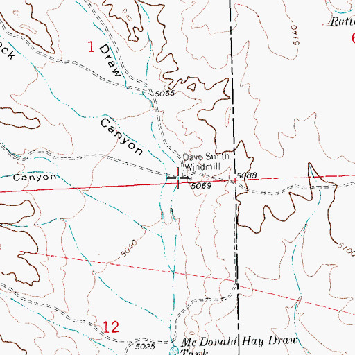 Topographic Map of Dave Smith Windmill, NM