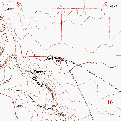 Topographic Map of Dave Well, NM