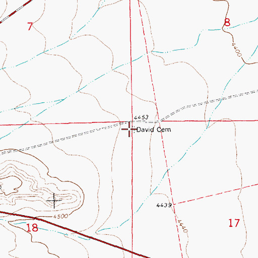 Topographic Map of David Cemetery, NM