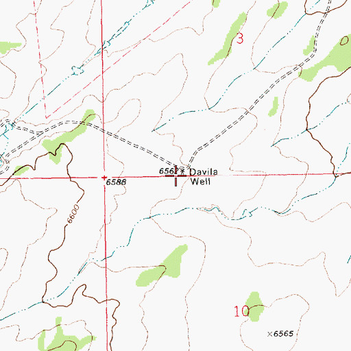 Topographic Map of Davila Well, NM