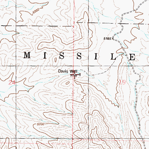 Topographic Map of Davis Well, NM