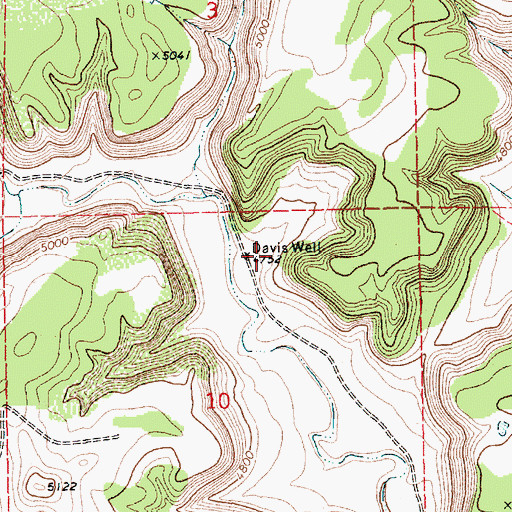 Topographic Map of Davis Well, NM