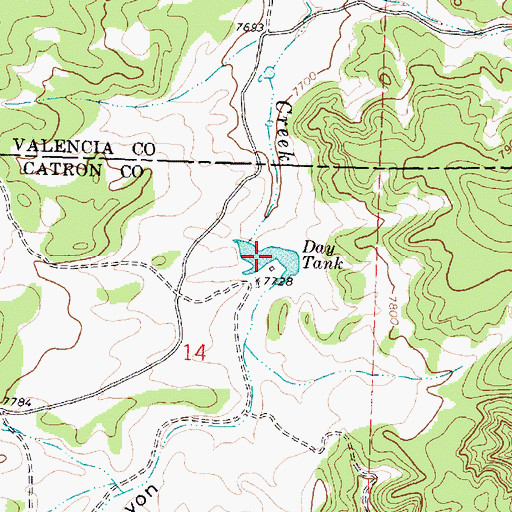 Topographic Map of Day Tank, NM