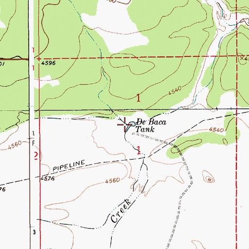 Topographic Map of De Baca Tank, NM